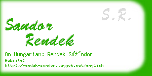 sandor rendek business card